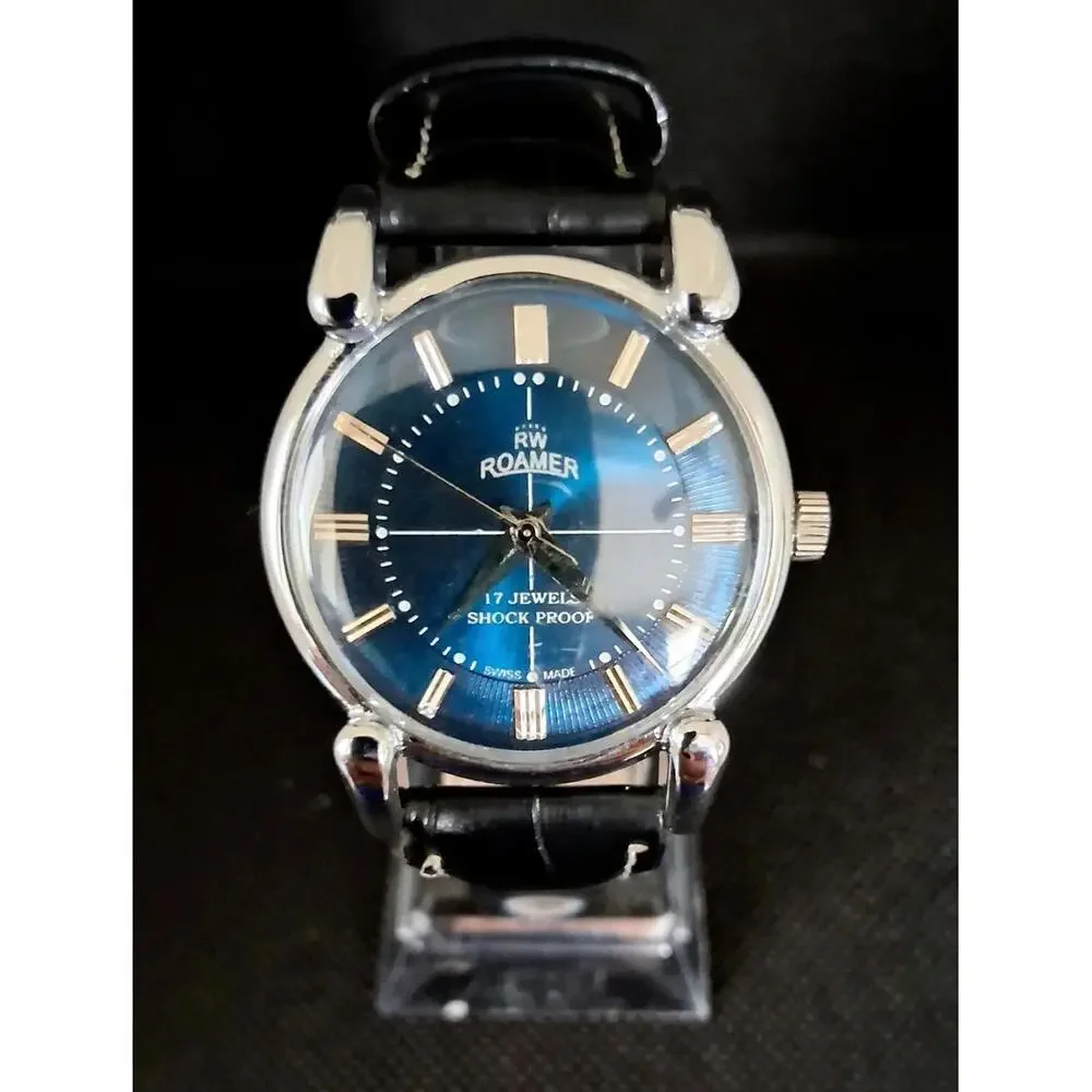 Vintage Roamer Men's Leather Mechanical‎ Watch RARE